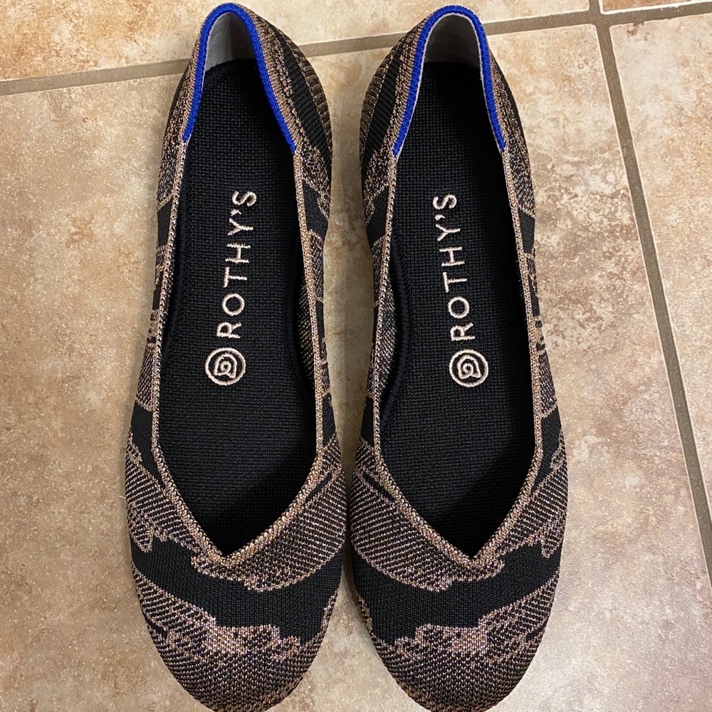 Rothy’s golden shimmer flat EUC
